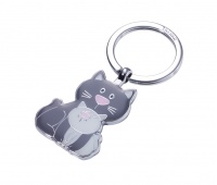 Keyring TROIKA Cat & Kitty, enamelled metal
