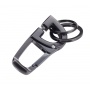 Keyring TROIKA D-Click, click-lock system, carabiner, metal