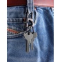 Keyring TROIKA D-Click, click-lock system, carabiner, metal