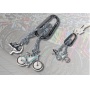Keyring TROIKA E-Bike, carabiner, 2 charms, enamelled metal