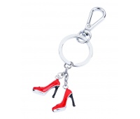 Keyring TROIKA Pumps, carabiner, 2 charms, enamelled metal