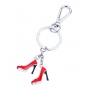 Keyring TROIKA Pumps, carabiner, 2 charms, enamelled metal