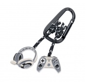 Keyring TROIKA Gaming, carabiner, 2 charms, enamelled metal