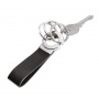 Keyring TROIKA Key-Click, 3 key rings, black leather
