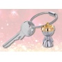 Keyring TROIKA Little Queen, chrome-plated metal