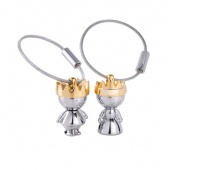 Brelok TROIKA Little King & Little Queen, chromowany metal