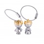 Keyring TROIKA Little King & Little Queen, chrome-plated metal