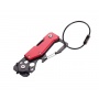 Keyring TROIKA Toolinator, 10 functions, stainless steel, red
