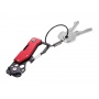 Keyring TROIKA Toolinator, 10 functions, stainless steel, red