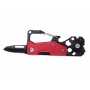 Keyring TROIKA Toolinator, 10 functions, stainless steel, red