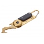 Keyring TROIKA Egon, with carabiner, 5 functions, black-gold