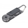 Keyring TROIKA Egon, with carabiner, 5 functions, black-grey