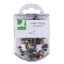 Szpilki Q-CONNECT, 4x20mm, w plastikowym pudełku, mix kolorów, Pinezki, Drobne akcesoria biurowe