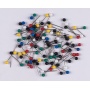 Szpilki Q-CONNECT, 4x20mm, w plastikowym pudełku, mix kolorów, Pinezki, Drobne akcesoria biurowe