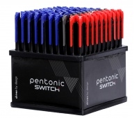 Display długopis&oacute;w PENTONIC Switch, śr. kulki 0,7 mm, gr. linii 0,3 mm, 100 szt., mix kolor&oacute;w