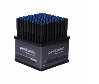 Display of ball pens PENTONIC, ball size 0.7mm, writing line width 0.3mm, 100 pcs, blue