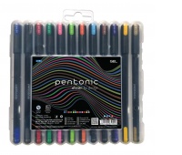 Gel pen PENTONIC, set 12 pcs., pendant, color mix