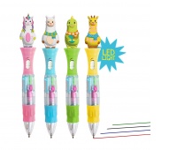 Ball pen LED multi-colour TRENDHAUS MM, with topper, color mix