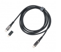 Charging cable TROIKA Speedy XL, 2m, USB-C to lightning adapter, black