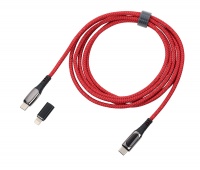 Charging cable TROIKA Speedy XL, 2m, USB-C to lightning adapter, red