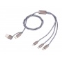 Charging cable TROIKA Dreizack, 1m, 3in1, grey