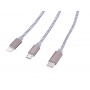Charging cable TROIKA Dreizack, 1m, 3in1, grey