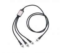 Charging cable TROIKA Dreizack Pro, 1.2m, 3in1, black