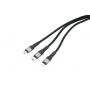 Charging cable TROIKA Dreizack Pro, 1.2m, 3in1, black