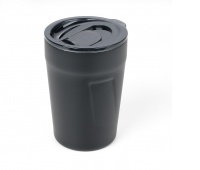 Thermal mug TROIKA Cup-uccino, 300ml, stainless steel, black