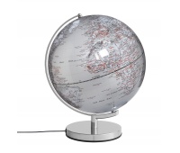 Illuminated globe TROIKA Stellar Light, dia. 30cm, metal base, silver