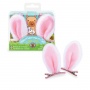 Hair clips Bunny Ears TRENDHAUS CP HS-6, 2 pcs, pink-white
