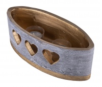 Lampion owal DONAU HOME Golden Heart, 270x95mm, grafitowy