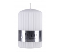 Świeca słupek ryflowana DONAU HOME Alva, 60x90mm, biały