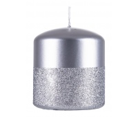 Świeca słupek DONAU HOME Onyx, 80x90mm, srebrny