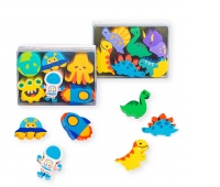 Erasers TRENDHAUS ER, dino and space, set of 6 pcs, color mix