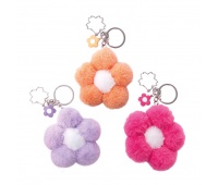 Plush key ring TRENDHAUS GFH, flower, color mix