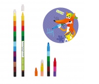 Pop-up wax crayons TRENDHAUS ABC-5, set of 12 pcs, color mix