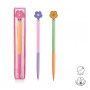 Metal ball pen TRENDHAUS GFH, flower, color mix