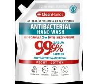 Mydło antybakteryjne zapas 1000 ml CLEAN HANDS Peony&Cotton bio 99%