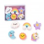 Gumki jednorożec i cukierki TRENDHAUS ER, zestaw 6 sztuk, mix kolorów, Szkolne, Gadżety