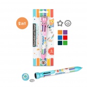 6-color pen with stamp TRENDHAUS ABC Champions, color mix