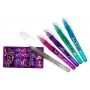 Glitter tattoo pens TRENDHAUS T, with stencils, 4 pcs, color mix