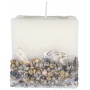 Square candle DONAU HOME Brezza, 90x90mm, sea breeze, white