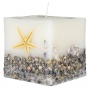 Square candle DONAU HOME Brezza, 90x90mm, sea breeze, white