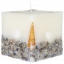 Square candle DONAU HOME Brezza, 90x90mm, sea breeze, white
