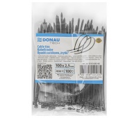 Opaski zaciskowe/trytytki DONAU TECH, 100x2,5mm, 100szt., temp. -40/80, czarne