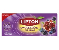 Herbata LIPTON owocowa, owoce leśne i granat, 20 torebek