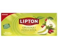 Herbata LIPTON owocowa, gruszka i dzika róża, 20 torebek