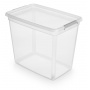 Container BaseStore Box MOXOM, with clips, 585x395x480 mm, 80l, transparent