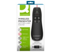 Prezenter ze wskaźnikiem laserowym Q-CONNECT, 5‑przyciskowy, czarny